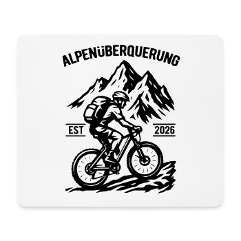 Alpenüberquerung EST 2026 - Fahrrad - Mousepad (Querformat) - Weiß - Vorne