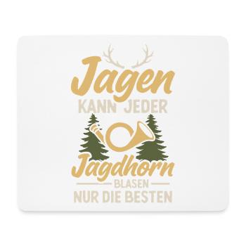 Hunting Horn Hunter Hunting Horn Blower Hunting Hunting - Mouse Pad (horizontal) - white - Front
