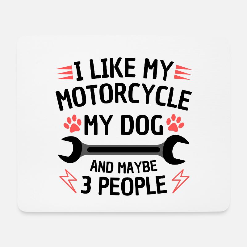 Moto chien drôle citation - Tapis de souris (format paysage) - blanc