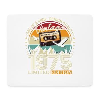 50. Geburtstag Kassette November Jahrgang 1975 - Mousepad (Querformat) - Weiß - Vorne