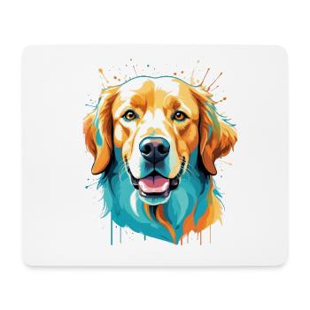 Portrait coloré de chien Popart - Tapis de souris (format paysage) - blanc - Devant