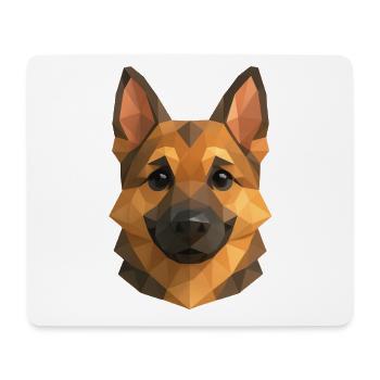 Polygon Schäferhund – Geometrisches Hundedesign - Mousepad (Querformat) - Weiß - Vorne