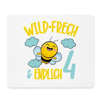 Abeille Anniversaire Motif Enfin 4 ans fille - Tapis de souris (format paysage) - blanc - Devant