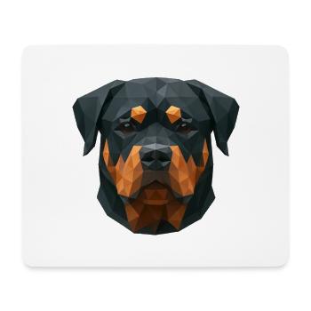 Polygon Rottweiler – Geometrisches Hundedesign - Mousepad (Querformat) - Weiß - Vorne
