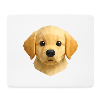 Cute Golden Retriever Puppy – Polygon Dog Design - Mouse Pad (horizontal) - white - Front