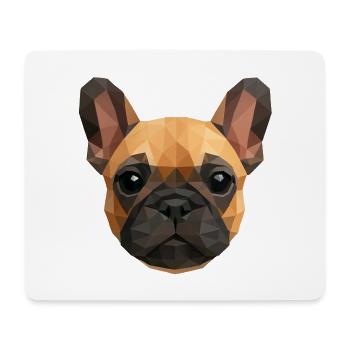 Polygon Französische Bulldogge – Süßer Hund - Mousepad (Querformat) - Weiß - Vorne