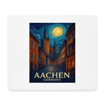 Aachen Nachtstadt Malerei - Mousepad (Querformat) - Weiß - Vorne