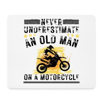 Alter Mann mit Motorrad Zitat - Mousepad (Querformat) - Weiß - Vorne