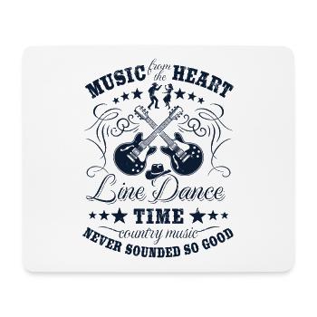 Linedance - Musik mit Herz - Country Geschenk - Mousepad (Querformat) - Weiß - Vorne