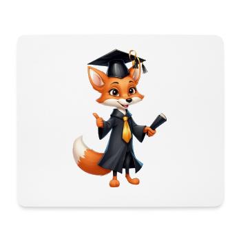Abschlussfuchs mit Diplomhut - Mousepad (Querformat) - Weiß - Vorne