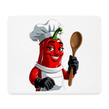 Chili Chef Cartoon Kitchen Hero - Mouse Pad (horizontal) - white - Front