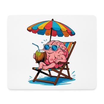 Cerveau sur la plage avec cocktail - Tapis de souris (format paysage) - blanc - Devant