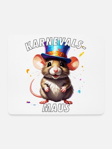 KARNEVALS MAUS - Mousepad (Querformat) - Weiß