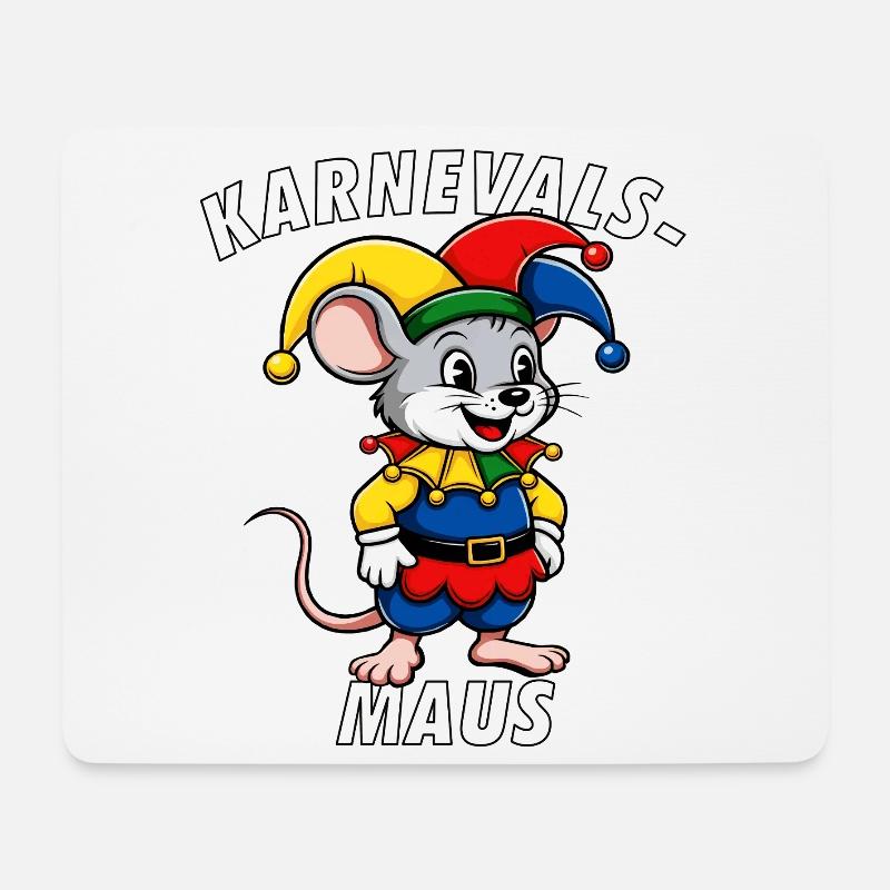 KARNEVALS MAUS - Mousepad (Querformat) - Weiß