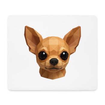 Süßer Chihuahua – Polygon Hundedesign - Mousepad (Querformat) - Weiß - Vorne