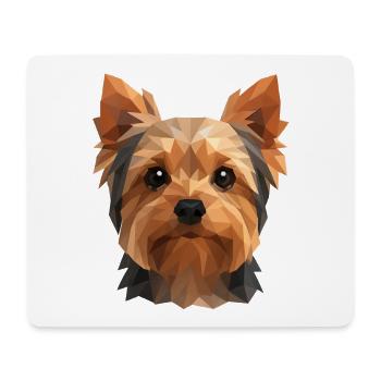 Süßer Yorkshire Terrier – Polygon Hundedesign - Mousepad (Querformat) - Weiß - Vorne