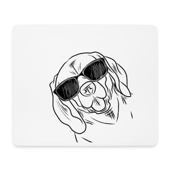 Cool Funny Beagle Tilt Head Sunglasses Dog Lover - Mouse Pad (horizontal) - white - Front