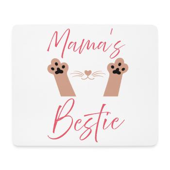 Mamas Bestie Pfotenabdruck Typografie - Mousepad (Querformat) - Weiß - Vorne
