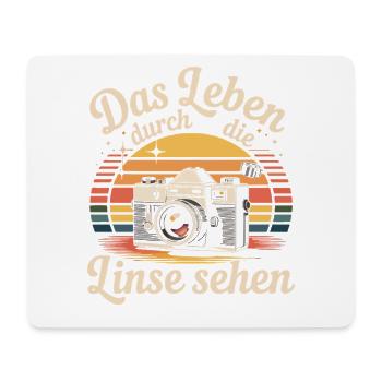Voir la vie à travers l’objectif Appareil photo vintage - Tapis de souris (format paysage) - blanc - Devant