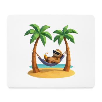 Entspanntes Faultier in Hängematte am Strand zwisc - Mousepad (Querformat) - Weiß - Vorne