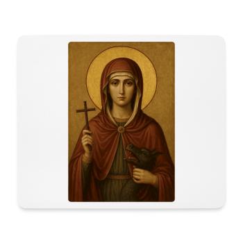 Ikonenbild: Heilige Marina mit Kreuz und Drachen - Mousepad (Querformat) - Weiß - Vorne