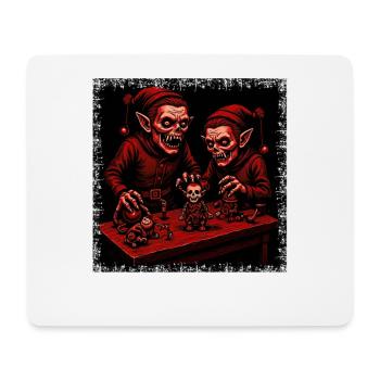 Creepy Christmas Zombie Elf Skeleton Horror - Mouse Pad (horizontal) - white - Front