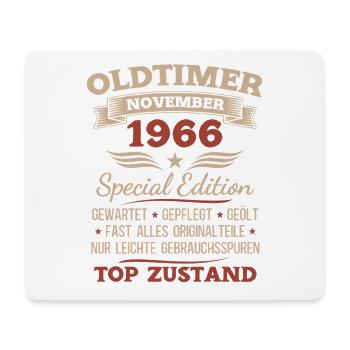 60. Geburtstag Geschenk Oldtimer November 1966 - Mousepad (Querformat) - Weiß - Vorne