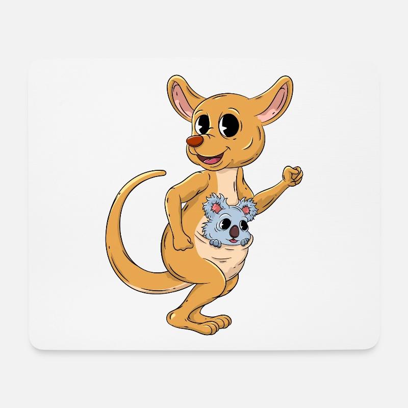 Känguru mit Koala Baby  - Mousepad (Querformat) - Weiß