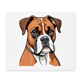 Boxer Portrait - Mouse Pad (horizontal) - white - Front