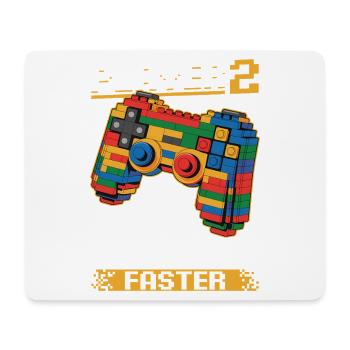 Building Blocks Gamer Gaming Brick Builder - Mousepad (Querformat) - Weiß - Vorne