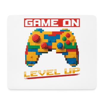 Building Blocks Gamer Gaming Brick Builder - Mousepad (Querformat) - Weiß - Vorne