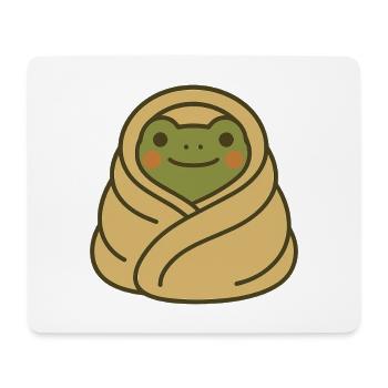 Eingekuschelter Frosch – Cozy Blanket Frog - Mousepad (Querformat) - Weiß - Vorne
