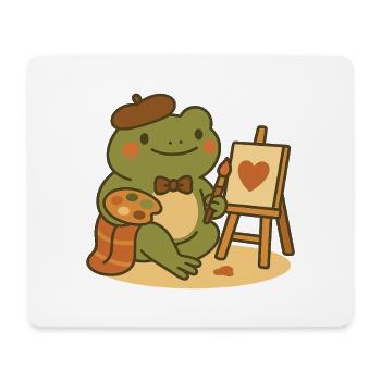 Painter Frog – Creative & Heartfelt - Mouse Pad (horizontal) - white - Front