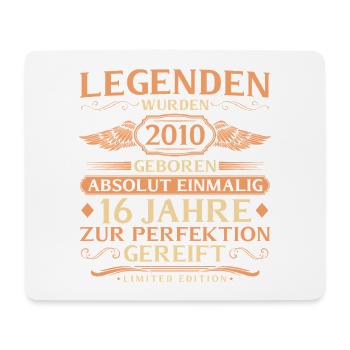 16th Birthday Absolutely Unique - Vintage 2010 - Mouse Pad (horizontal) - white - Front