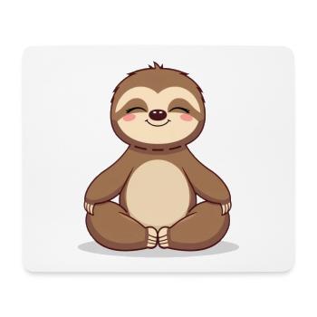 Meditating Sloth Zen Style - Mouse Pad (horizontal) - white - Front