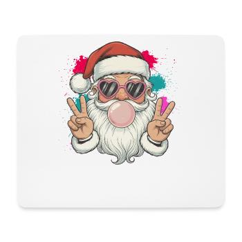 Der Weihnachtsmann bläst Kaugummi - Mousepad (Querformat) - Weiß - Vorne