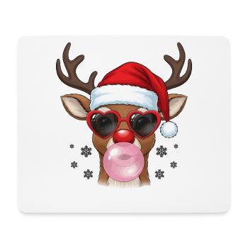 Chewing-gum de renne - Tapis de souris (format paysage) - blanc - Devant