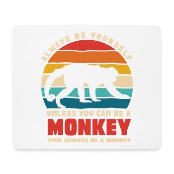 Be Yourself Monkey Motif Rétro - Tapis de souris (format paysage) - blanc - Devant