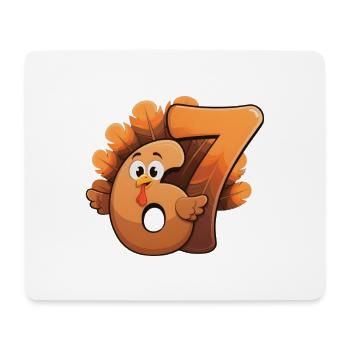 Mascotte de Thanksgiving Turkey 6 - Tapis de souris (format paysage) - blanc - Devant