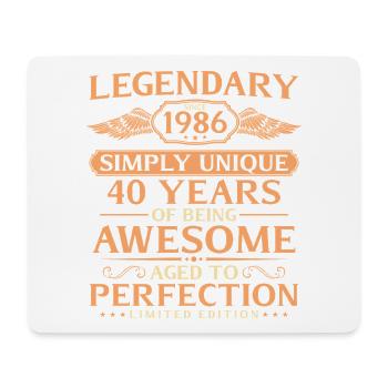 Jahrgang 1986 geboren 40. Geburtstag Geschenkidee - Mousepad (Querformat) - Weiß - Vorne