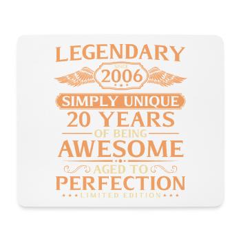 Jahrgang 2006 geboren 20. Geburtstag Geschenkidee - Mousepad (Querformat) - Weiß - Vorne