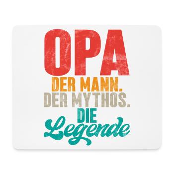 Opa Der Mann Der Mythos Die Legende Retro - Mousepad (Querformat) - Weiß - Vorne