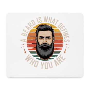A Beard Defines Who You Are Retro Style - Mouse Pad (horizontal) - white - Front