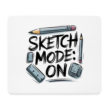 Sketch Mode: ON – Kreativmodus aktiv - Mousepad (Querformat) - Weiß - Vorne