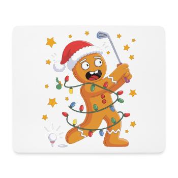 Golf Christmas Shirt with Gingerbread Man - Mouse Pad (horizontal) - white - Front
