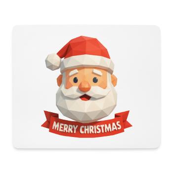 Santa Claus Polygon Design – Merry Christmas - Mouse Pad (horizontal) - white - Front