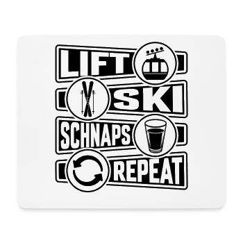 Lift Ski Schnaps Repeat - Mousepad (Querformat) - Weiß - Vorne