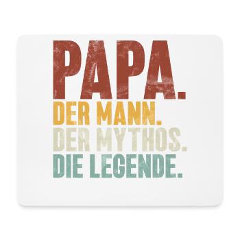 Papa Der Mann Der Mythos Die Legende Retro - Mousepad (Querformat) - Weiß - Vorne