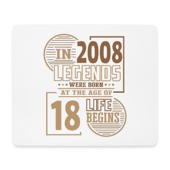 18 Geburtstag Legenden Retro Leben 2008 - Mousepad (Querformat) - Weiß - Vorne