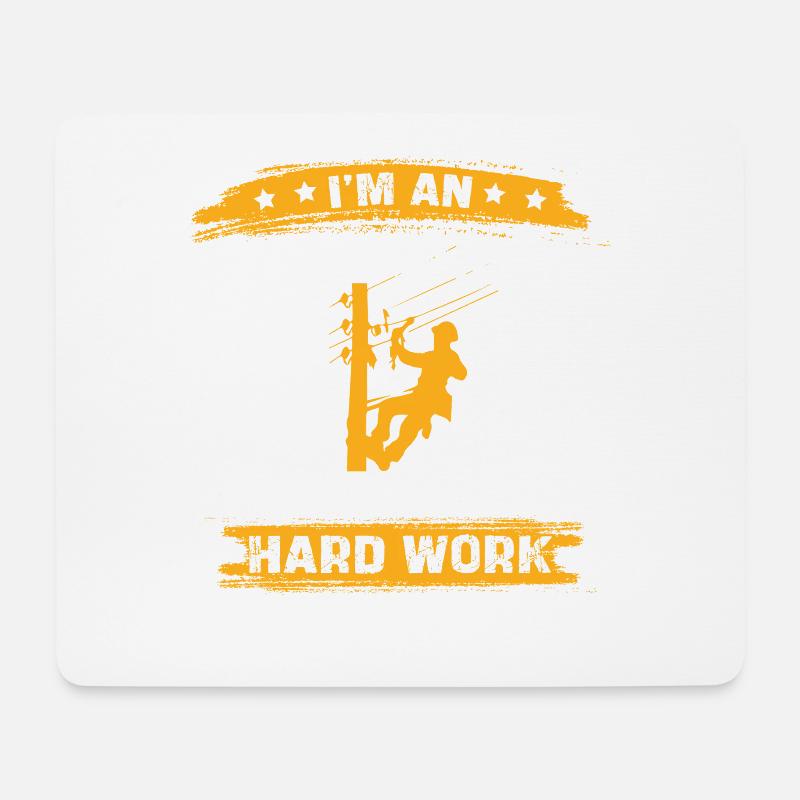Ich bin Elektriker harter Job Spruch - Mousepad (Querformat) - Weiß